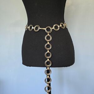 Unbranded Women's Silver metal chain belt with interlocking rings OS